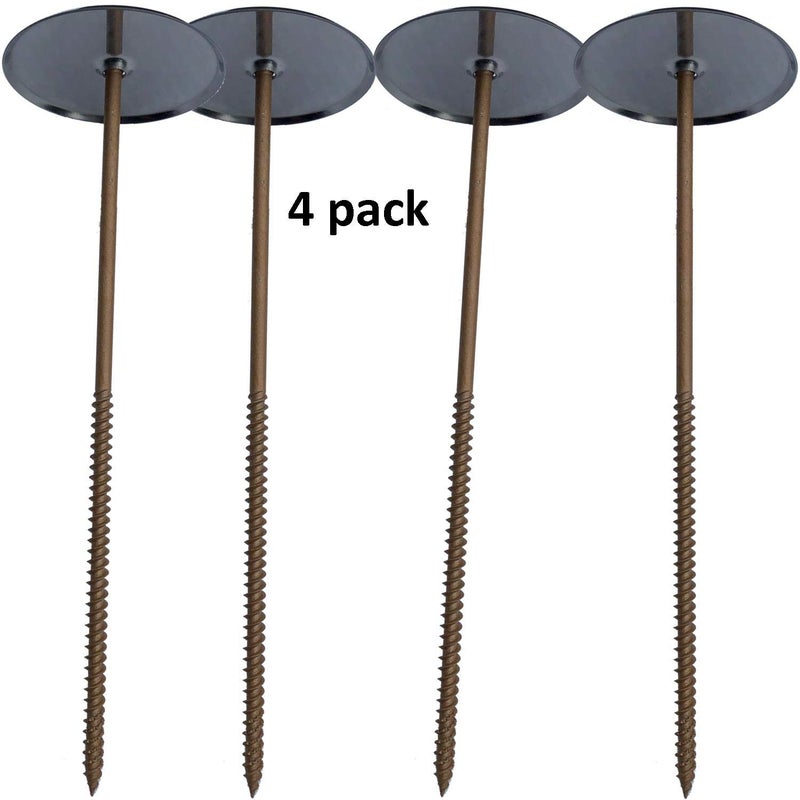 Keyfit Tools FlatMark Stainless Steel Low Profile Property Markers 4 Pack Screw in Flat Boundary Stakes Survey Pins Land Markers 3 Inch Wide Plague x 10 Inch Long Anchor for Property Corners Or Lines - Image 3